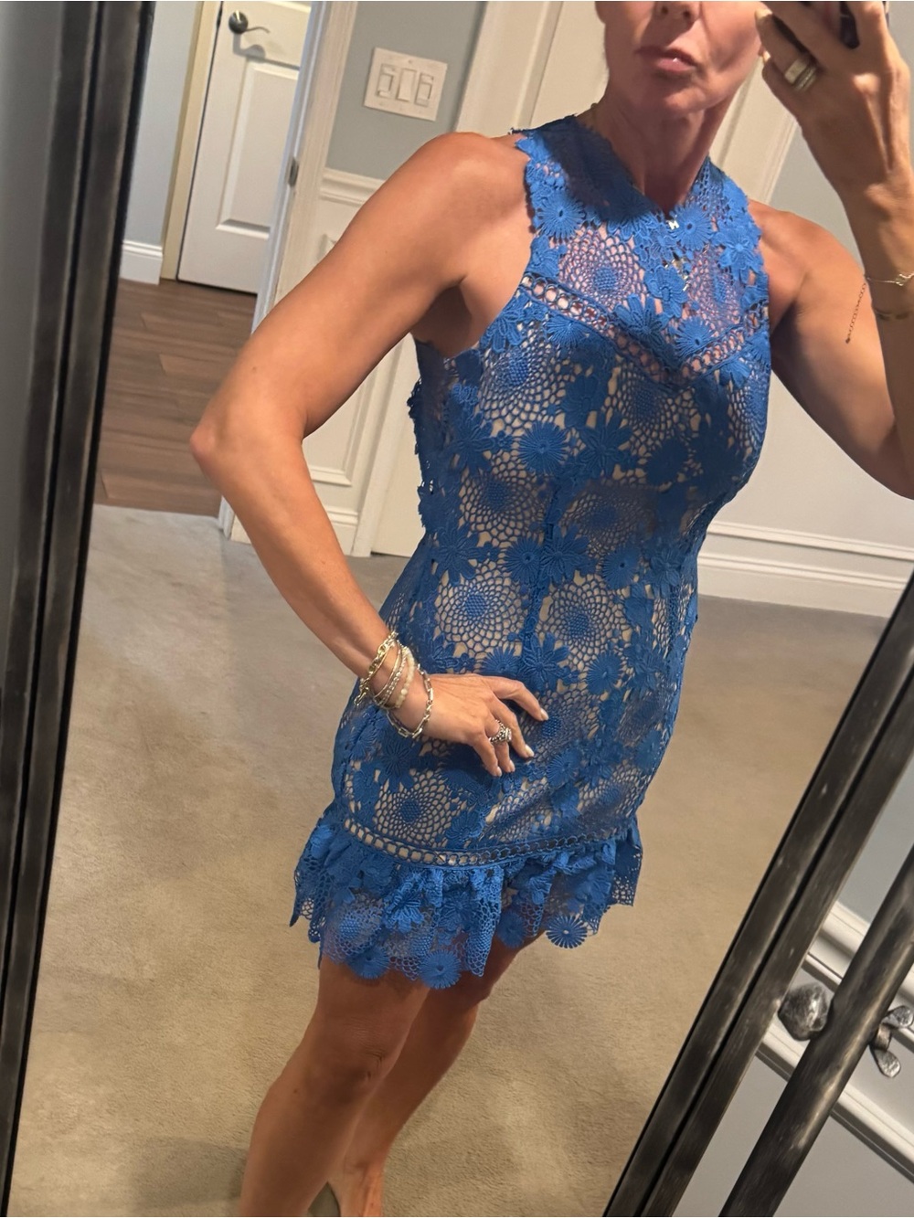 SAYLOR Blue Lace Darian Tank Mini Dress - Picture 9 of 9